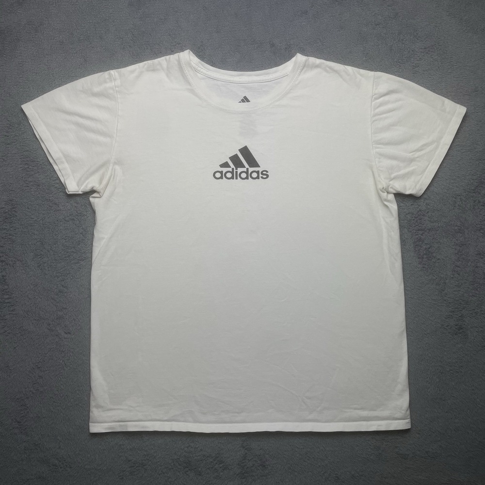 Adidas Tshirt Men's Size Large White Tee Logo Print